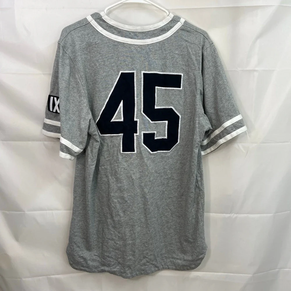 Nike Air Jordan IX 9 Barons vintage #45 y2k button embroidered baseball jersey L